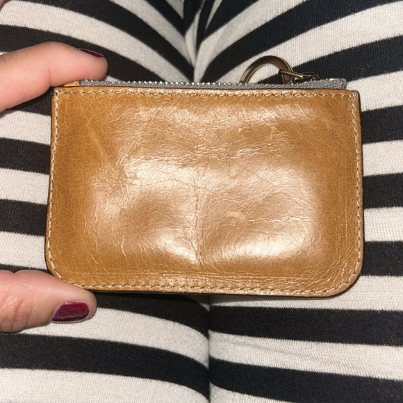 Chloe Auth Tan Pink Zip Leather Coin Key Case 2 Slot Card Holder Wallet Zip - Picture 2 of 6